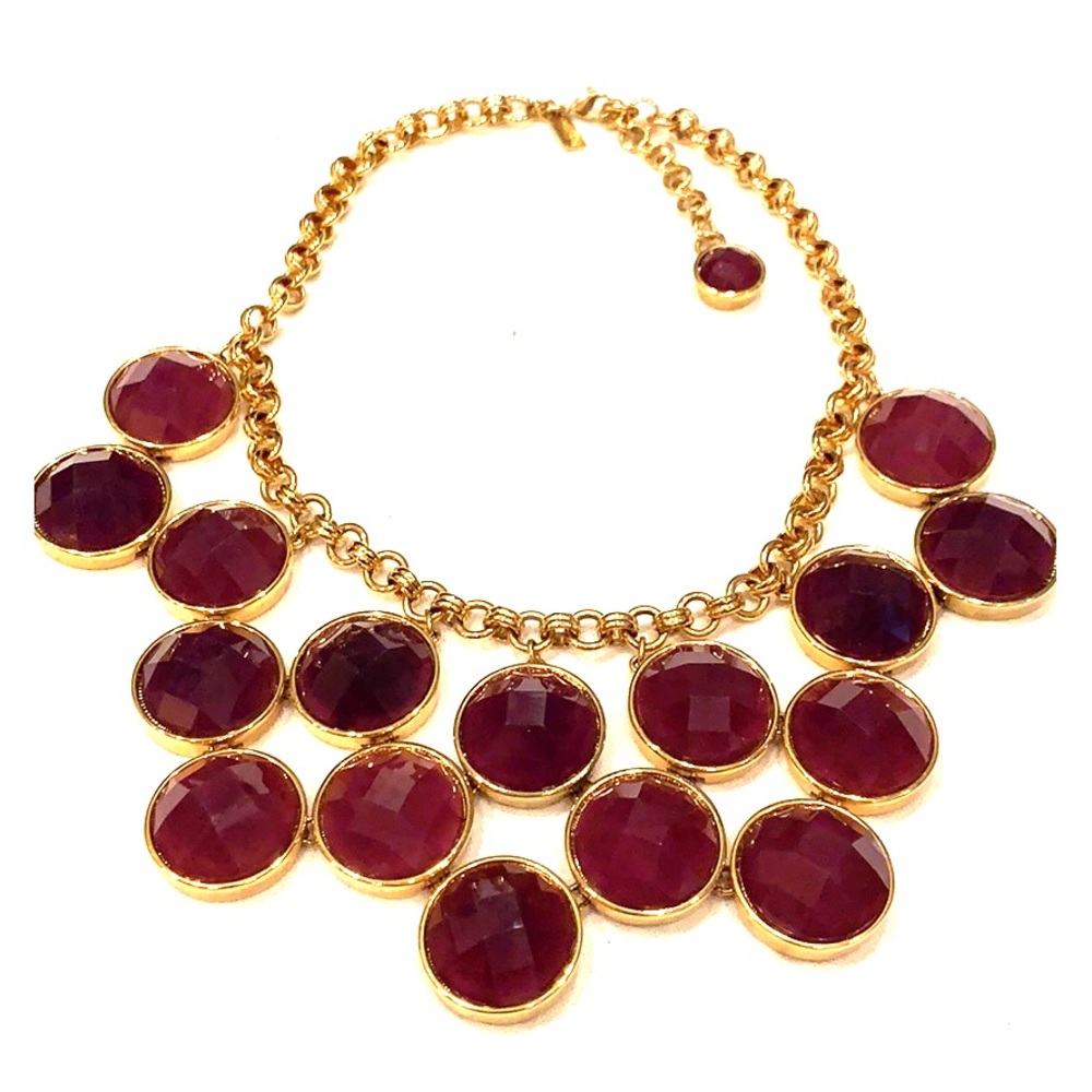 Kate Spade bib necklace in gold and purple